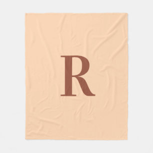 Couverture Polaire Simple moderne Monogramme Terracotta Beige