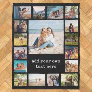 Couverture Polaire Simple Moderne Personnalisé 17 Photo Collage