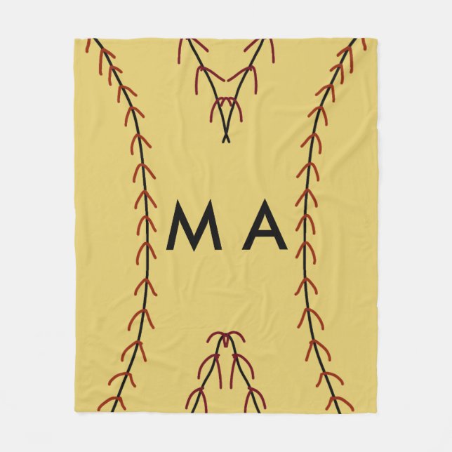 Couverture Polaire Simple monogramme ajouter votre nom lettre man min (Devant)