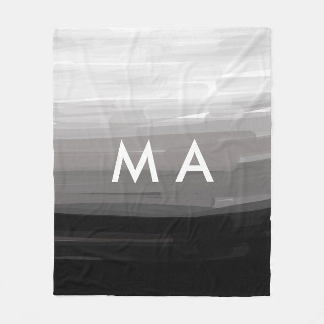 Couverture Polaire Simple monogramme ajouter votre nom lettre man min (Devant)