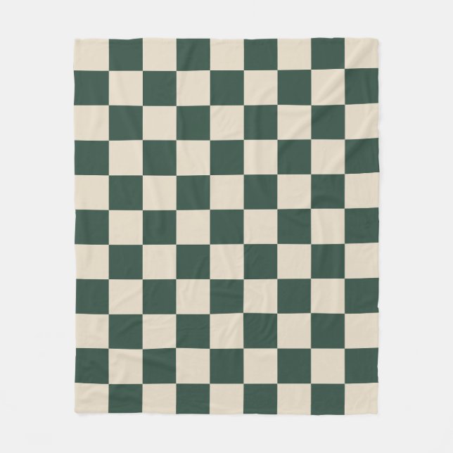 Couverture Polaire Simple motif à carreaux vert et beige prépa (Devant)