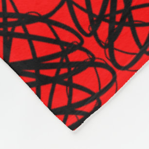 Couverture Polaire Simple Scribble Carreaux miroir Rouge