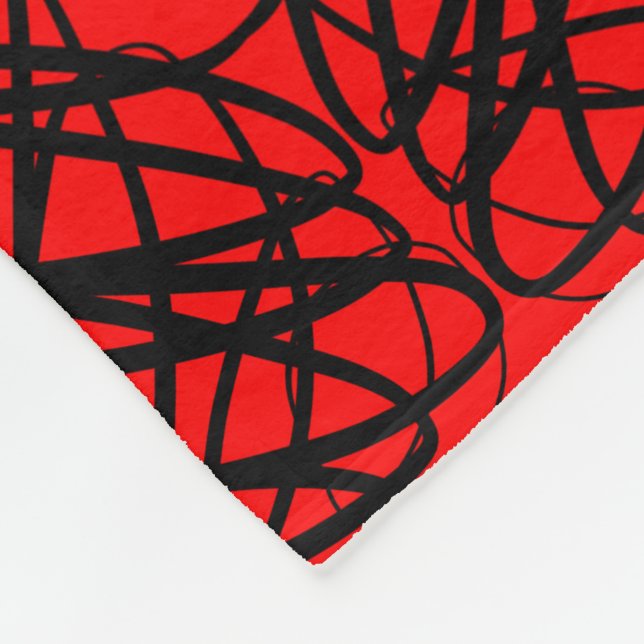 Couverture Polaire Simple Scribble | Carreaux miroir | Rouge | (Coin)