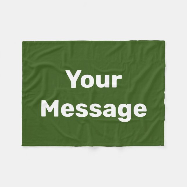 Couverture Polaire Simple texte vert et blanc Votre Modèle de message (Devant (Horizontal))
