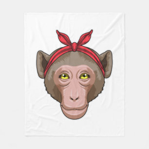 Couverture Polaire Singe avec Bandana