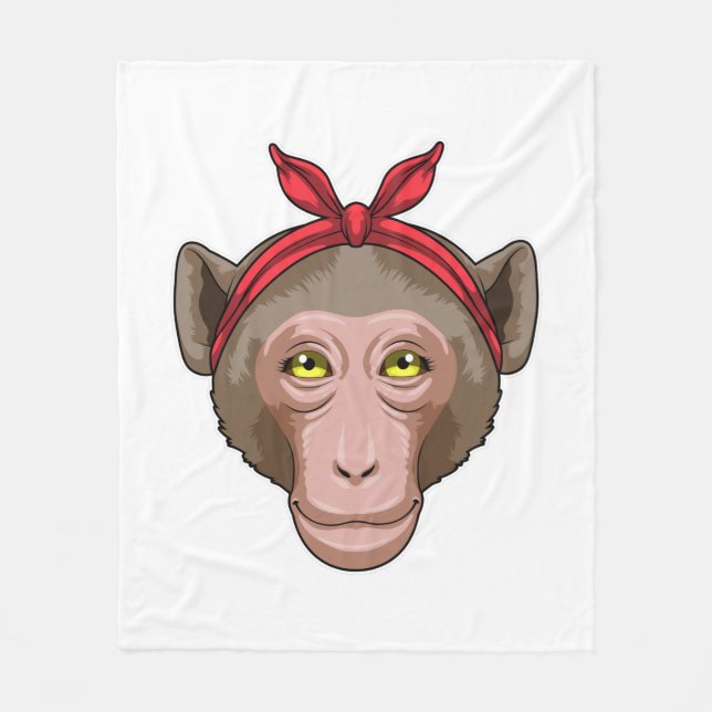 Couverture Polaire Singe avec Bandana (Devant)