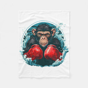 Couverture Polaire Singe Boxer Avec Gants Boxer Kickboxing Funny B