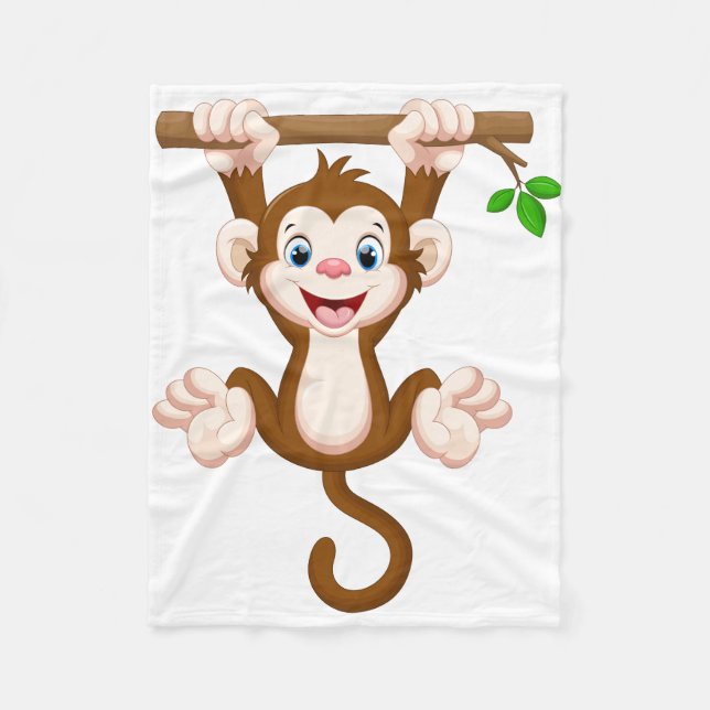 Couverture Polaire Singe caricaturale mignon (Devant)