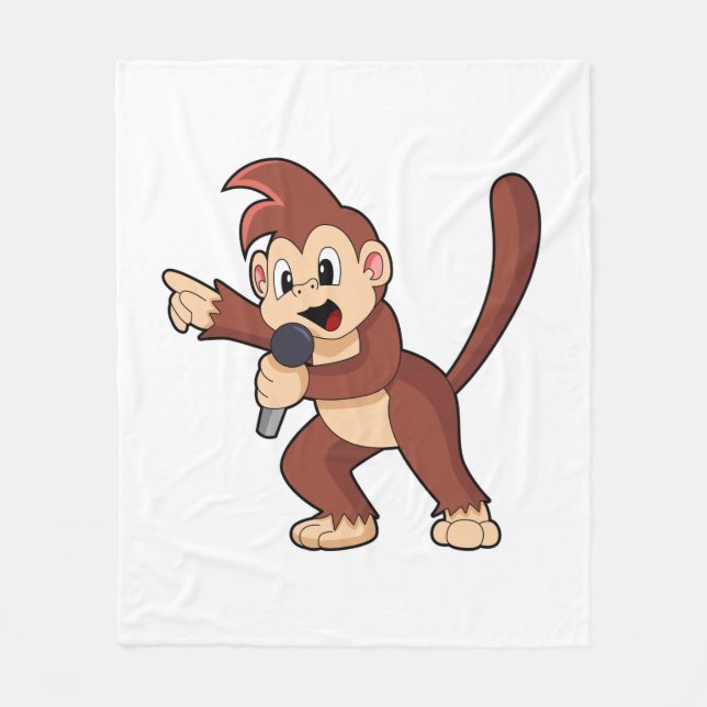 Couverture Polaire Singe comme Singe avec Microphone.PNG (Devant)