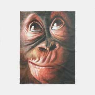 Couverture Polaire Singe drôle