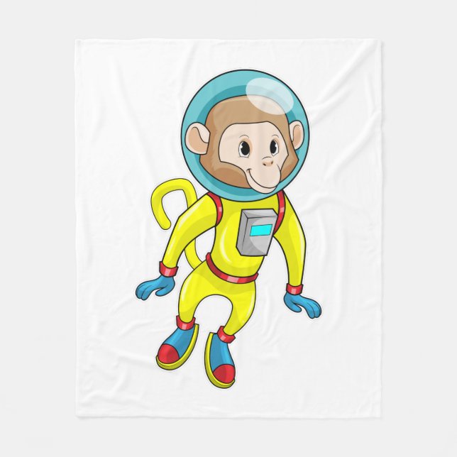 Couverture Polaire Singe en astronaute (Devant)