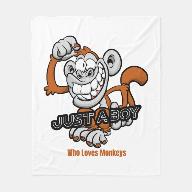 Couverture Polaire singe juste un garçon  (Devant)
