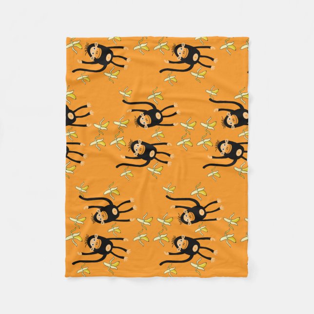 Couverture Polaire Singe mignon (Devant)