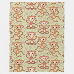 Couverture Polaire Singes caricaturaux mignons