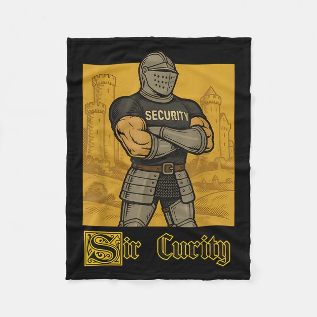 Couverture Polaire Sir Curity Funny Security Pun Knight Medieval Meme (Devant)