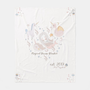 Couverture Polaire Sirène Narval Dragon Licorne Magie Rêve Personnali