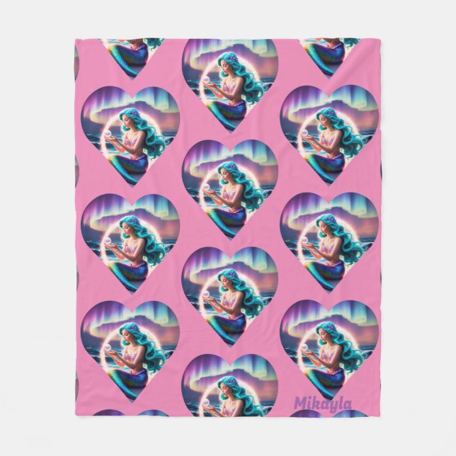 Couverture Polaire Sirène personnalisée (Devant)