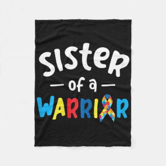 Couverture Polaire Sister Of A Warrior - Autism Awareness Gift 