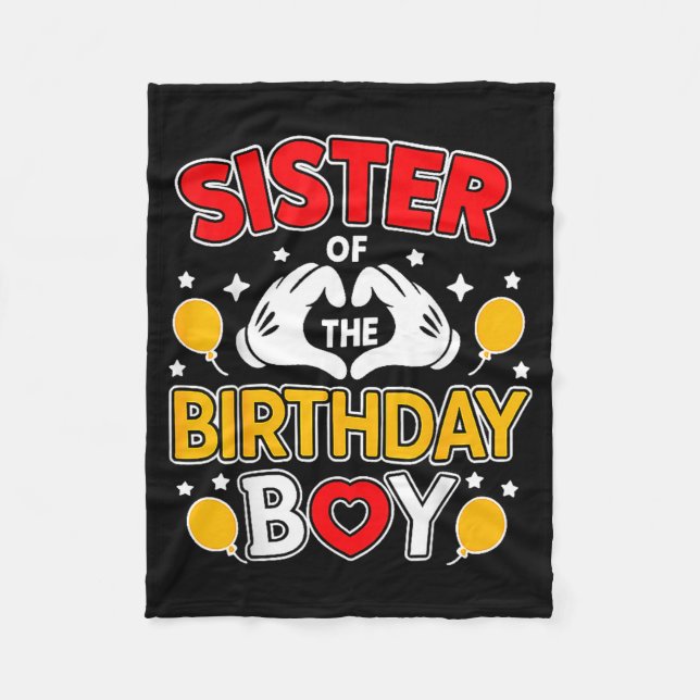 Couverture Polaire Sister Of The Birthday Boy Family Matching Dad Mom (Devant)