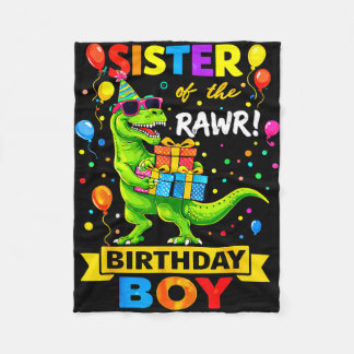 Couverture Polaire Sister of the birthday boy t-rex funny dinosaur
