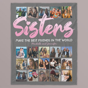 Couverture Polaire Sisters 20 Photo Collage