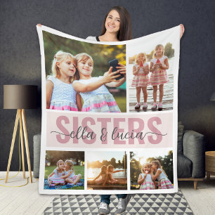 Couverture Polaire Sisters Ajouter Vos Noms Photo Collage