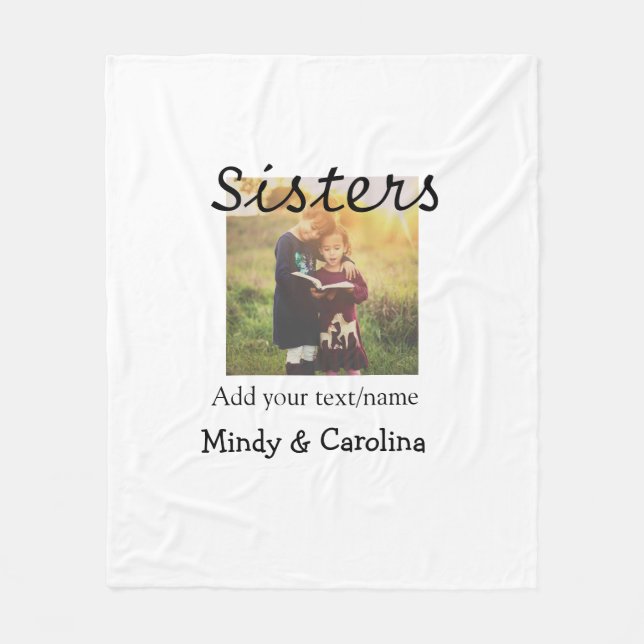Couverture Polaire Sisters besties BFF ajouter nom de la photo nom fa (Devant)