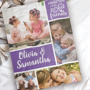 Couverture Polaire Sisters Photo Collage Best Friends tendance