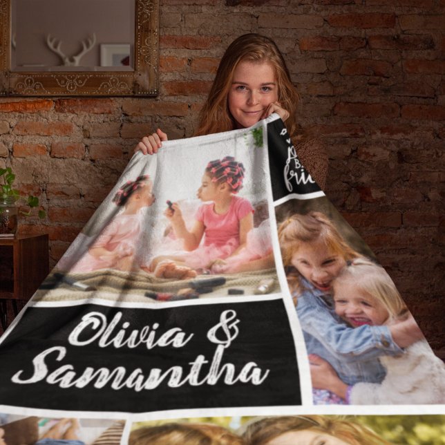 Couverture Polaire Sisters Photo Collage Best Friends tendance (Créateur téléchargé)