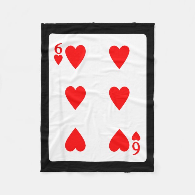 Couverture Polaire Six Of Hearts Playing Card Valentine Costume  (Devant)