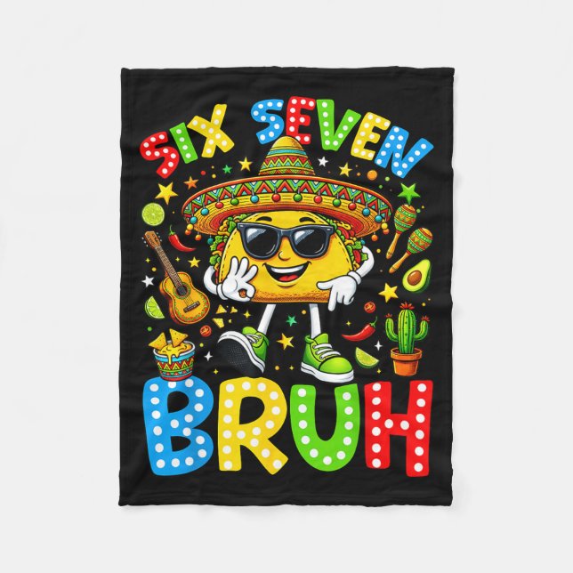 Couverture Polaire Six sept bruh cinco de mayo 67 mème taco (Devant)