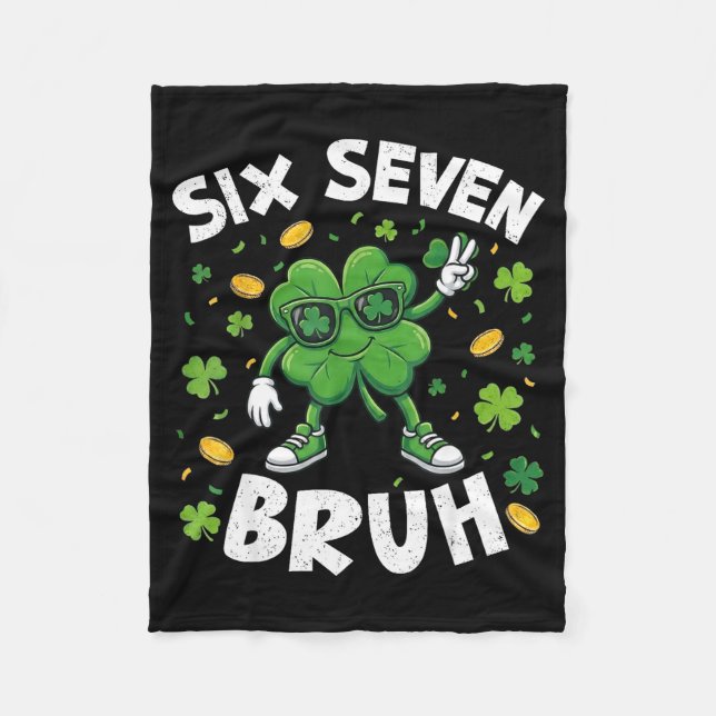Couverture Polaire Six sept bruh st patricks day 67 trèfle saint (Devant)