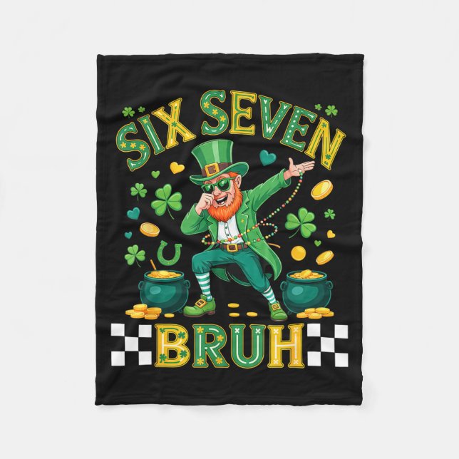 Couverture Polaire Six sept bruh st patricks day 6 7 mème drôle 67 (Devant)