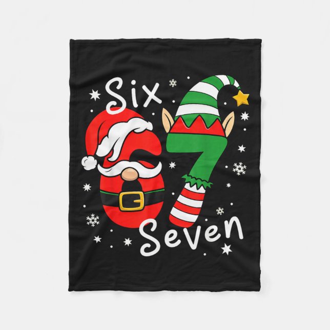Couverture Polaire Six Seven 67 Mème 6 7 Elfe Santa Noël Pyjama  (Devant)