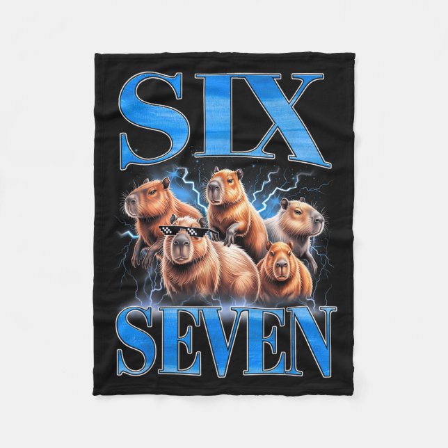 Couverture Polaire Six Seven 67 Mème Drôle Capybara Contrefaçon Graph (Devant)