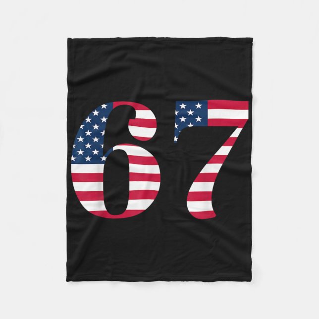 Couverture Polaire Six Seven 67 Mème Drôle de drapeau américain Hallo (Devant)