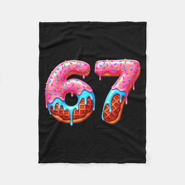 Couverture Polaire Six Seven 67 Meme Funny Donut Ice Cream Drip Numbe (Devant)