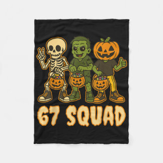 Couverture Polaire Six Seven 67 Squad Skeleton Pumpkin Halloween Boys