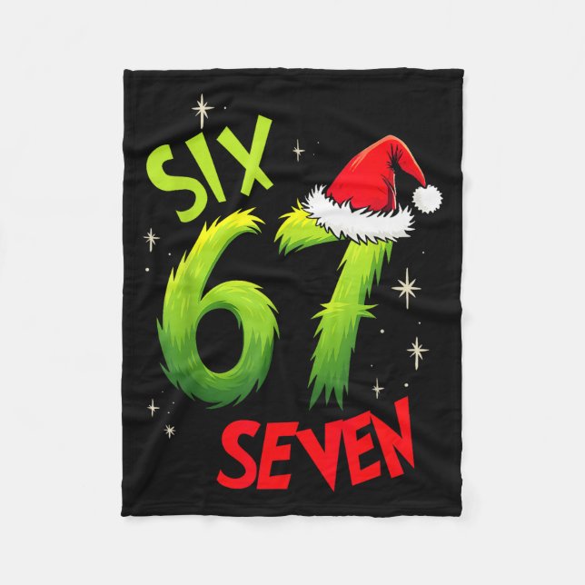 Couverture Polaire Six Seven 6 7 Gen Z Alpha Argot de Meme Joyeux Noë (Devant)