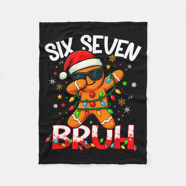 Couverture Polaire Six Seven 6 7 Meme Dabbing Gingerbread Man Christm (Devant)