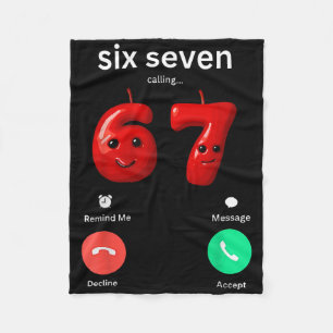 Couverture Polaire Six Seven Appel Mème Minimaliste Téléphone Tendanc