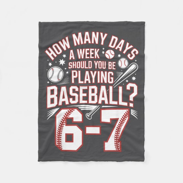 Couverture Polaire Six Seven Baseball Meme How Many Days 6-7  (Devant)