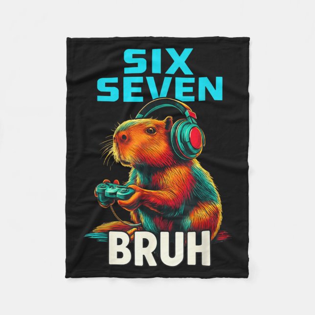 Couverture Polaire Six Seven Bruh 67 Meme Funny Capybara  (Devant)