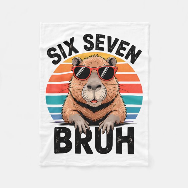 Couverture Polaire Six Seven Bruh 6 7 Meme Funny Capybara 6 7  (Devant)