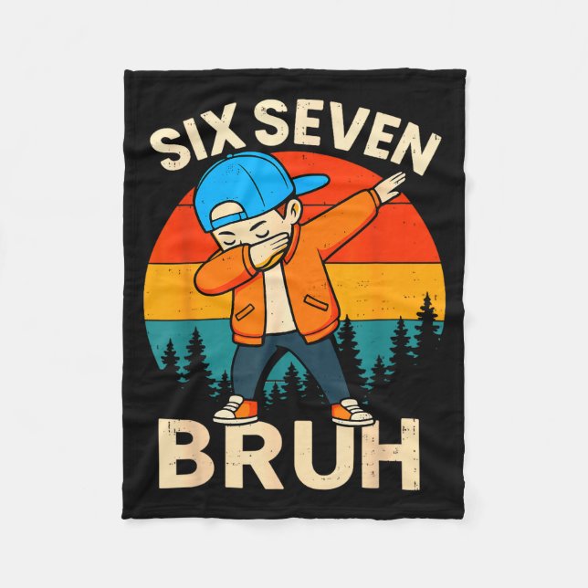 Couverture Polaire Six Seven Bruh 6 7 Numéro 67 Mème Dab Dabbing Garç (Devant)