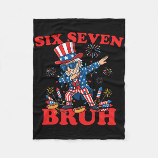 Couverture Polaire Six Seven Bruh Drôle 4 juillet Dabbing Sam 6-7 4 j