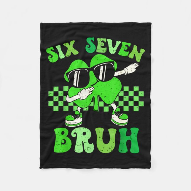 Couverture Polaire Six seven bruh meme 67 dabbing shamrock st patrick (Devant)