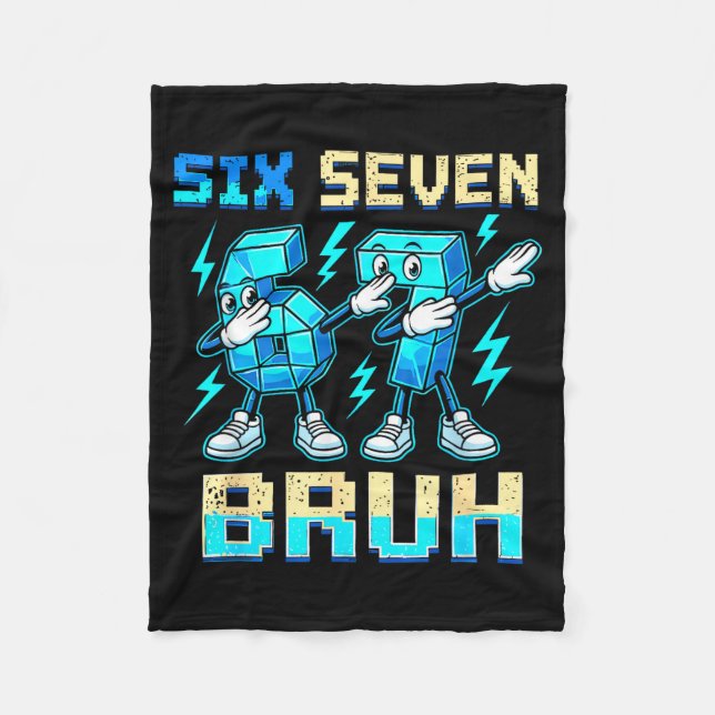 Couverture Polaire Six Seven Dabbing Cool Meme Bruh 67 Funny Dab Numb (Devant)