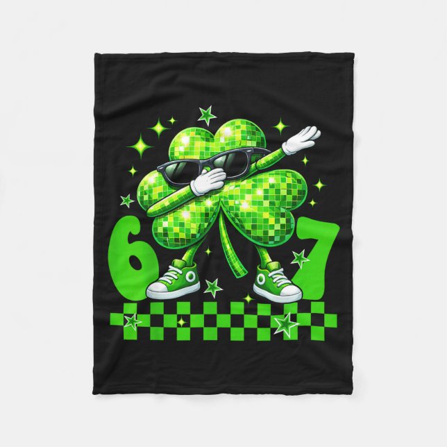 Couverture Polaire Six seven disco shamrock st patricks day 67 meme (Devant)