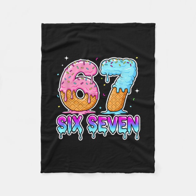 Couverture Polaire Six Seven Glace Drip Cool Meme 67 Drôle Gen Al (Devant)